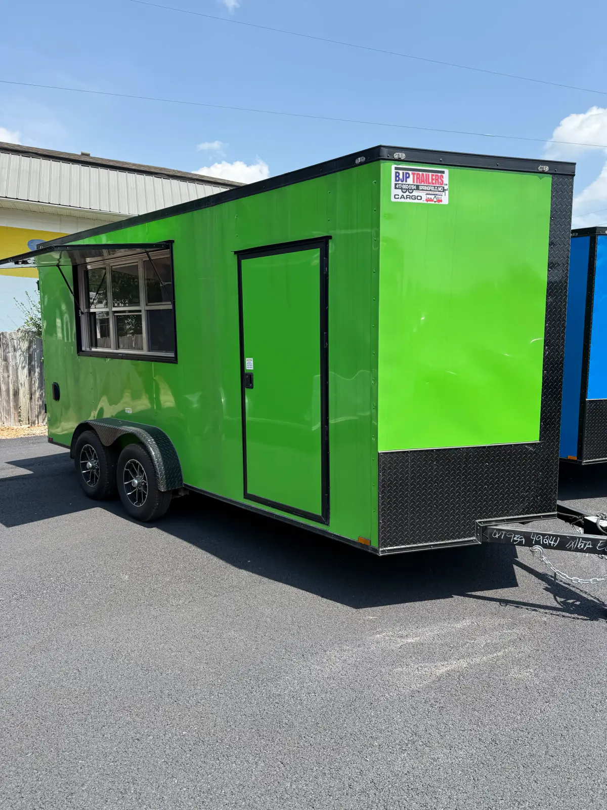 7×16TA Concession/Food Trailer - Window Only - Green Vin#49241 — exterior view