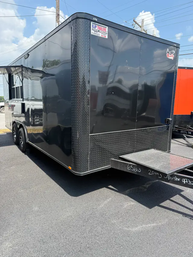 8.5×20TA3 - Concession/Food Trailer - Black - Vin#65663 — exterior view